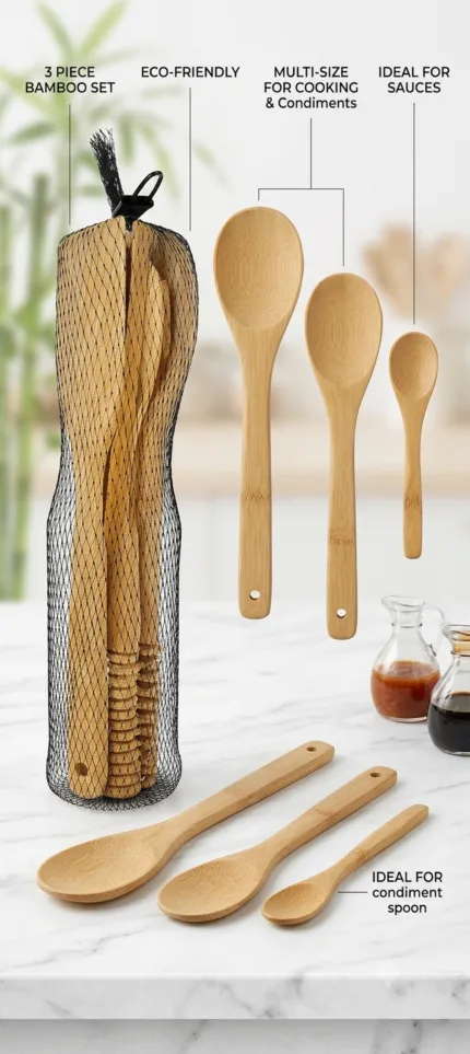 3 pices bamboo kitchen spoon set (P-3540)