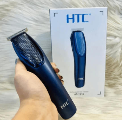 HTC AT-1210 Professional Hair Clipper Trimmer for Men – Stainless Steel Blade, Cordless, Skin-Friendly, 4 Combs (P-3576)