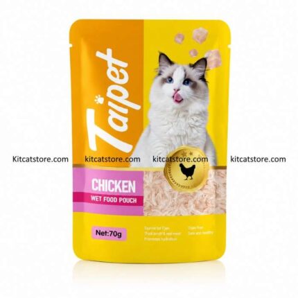 Taipet Chicken Wet Cat Food Pouch 70g – Protein-Rich Complete Meal for Indoor Cats, Kittens and Adult Cats with Tasty Gravy